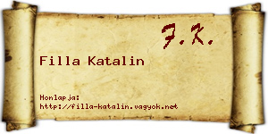 Filla Katalin névjegykártya